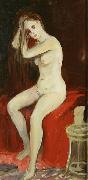 George Benjamin Luks Seated Nude oil painting on canvas